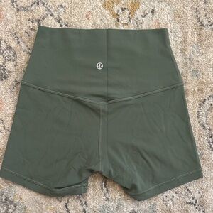 lululemon athletica Olive Green High-Rise Bike Shorts